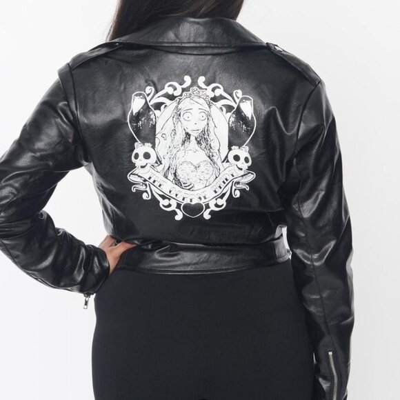 Unique Vintage Jackets & Blazers - NWT Corpse Bride x Unique Vintage Black Wegan Leather Jacket